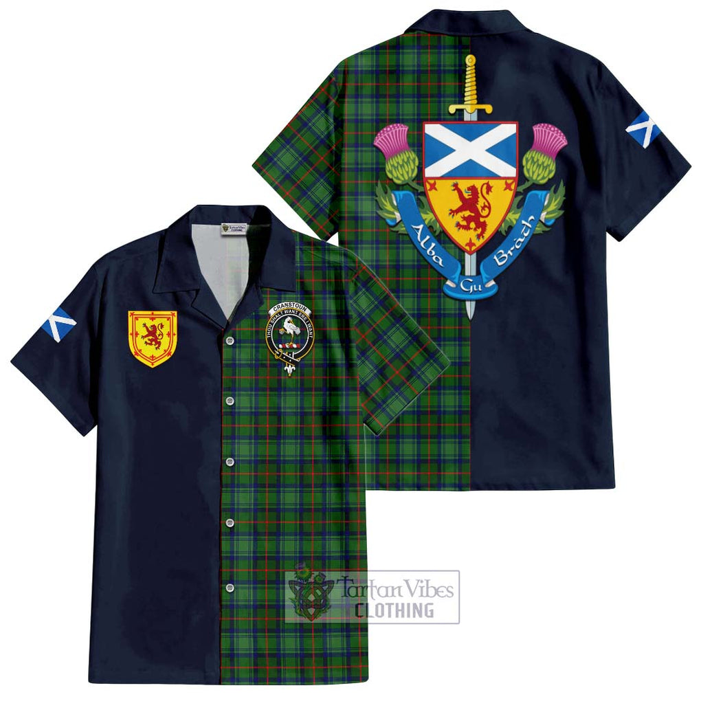 Cranstoun (Cranston) Tartan Hawaiian Shirt Alba with Scottish Lion Royal Arm Half Style Kid - Tartan Vibes Clothing
