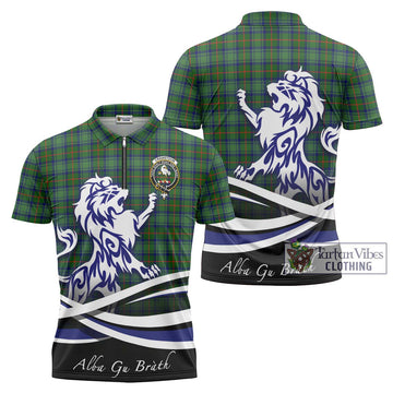 Cranstoun (Cranston) Tartan Zipper Polo Shirt with Alba Gu Brath Regal Lion Emblem Unisex - Tartan Vibes Clothing