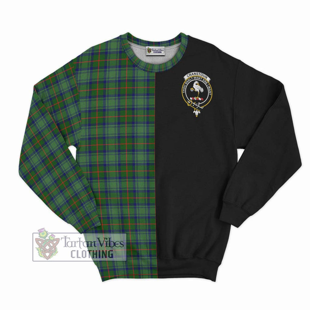 Cranstoun (Cranston) Tartan Sweatshirt with Family Crest and Half Of Me Style - Tartan Vibes Clothing