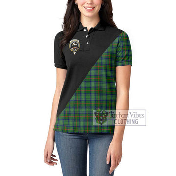 Cranstoun (Cranston) Tartan Women's Polo Shirt with Family Crest and Military Logo Style - Tartan Vibes Clothing