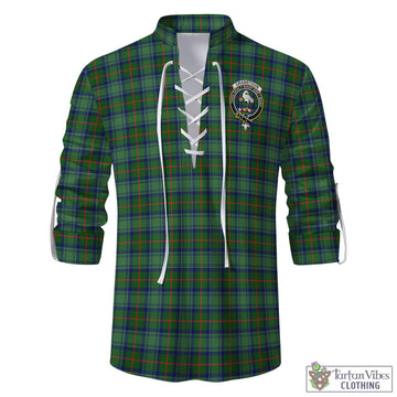 Cranstoun (Cranston) Tartan Men's Scottish Traditional Jacobite Ghillie Kilt Shirt with Family Crest - Tartan Vibes Clothing