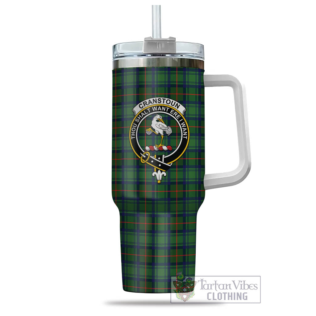 Cranstoun (Cranston) Tartan Tumbler with Handle with Family Crest - Tartan Vibes Clothing