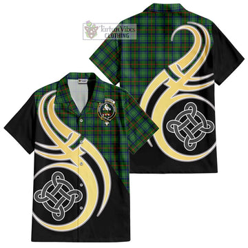 Cranstoun (Cranston) Tartan Hawaiian Shirt with Family Crest and Celtic Symbol Style - Tartan Vibes Clothing