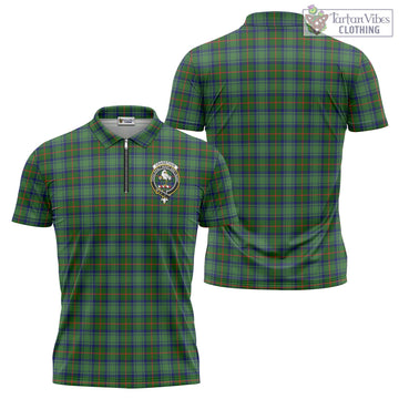 Cranstoun (Cranston) Tartan Zipper Polo Shirt with Family Crest - Tartan Vibes Clothing