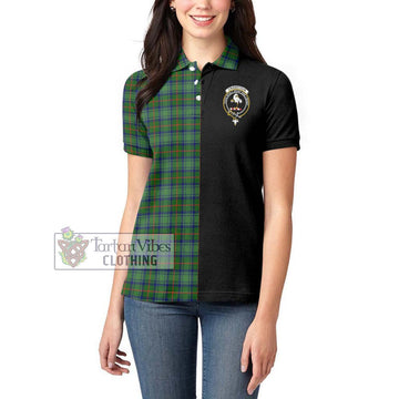Cranstoun (Cranston) Tartan Women's Polo Shirt with Family Crest and Half Of Me Style - Tartan Vibes Clothing