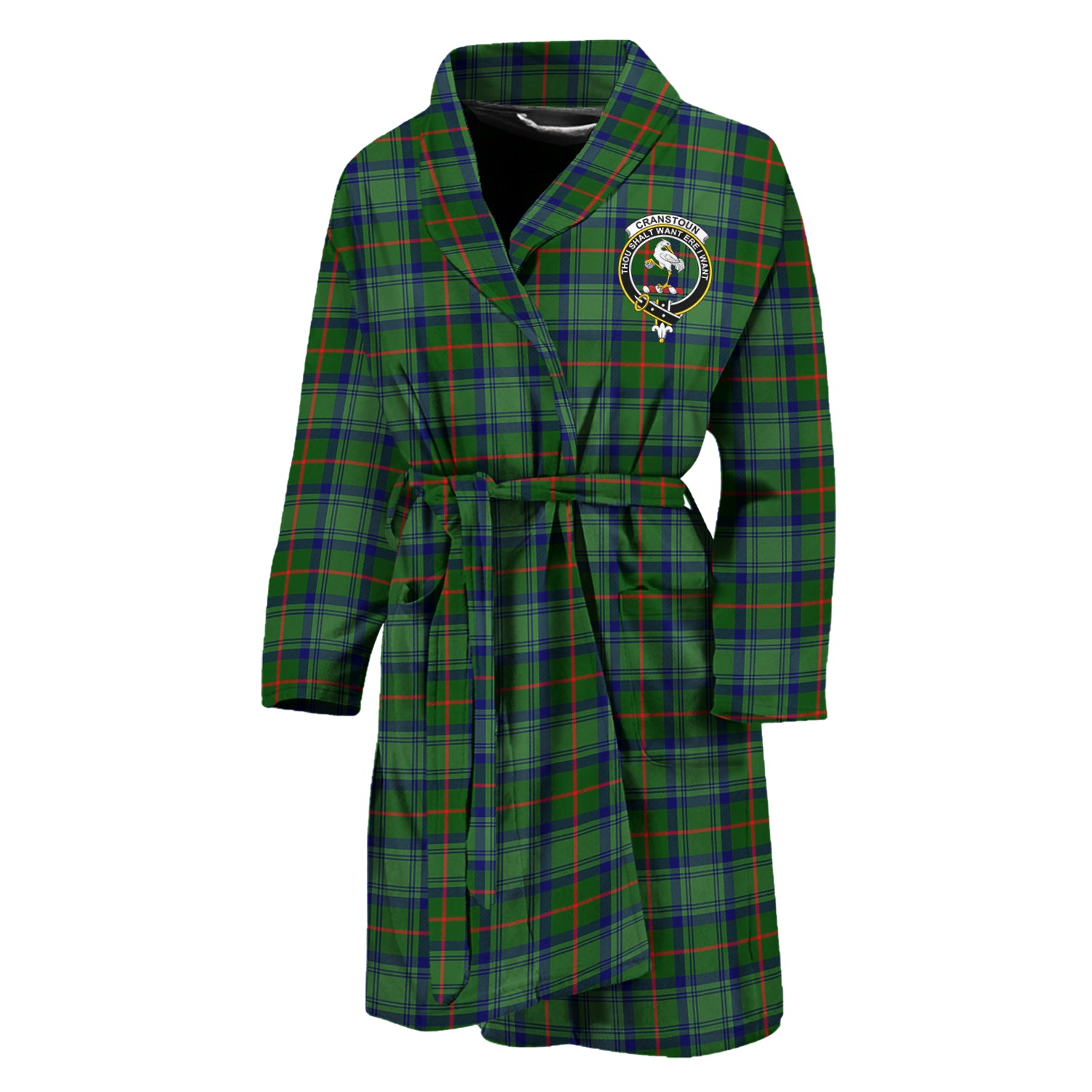 Cranstoun (Cranston) Tartan Bathrobe with Family Crest Unisex M - Tartan Vibes Clothing