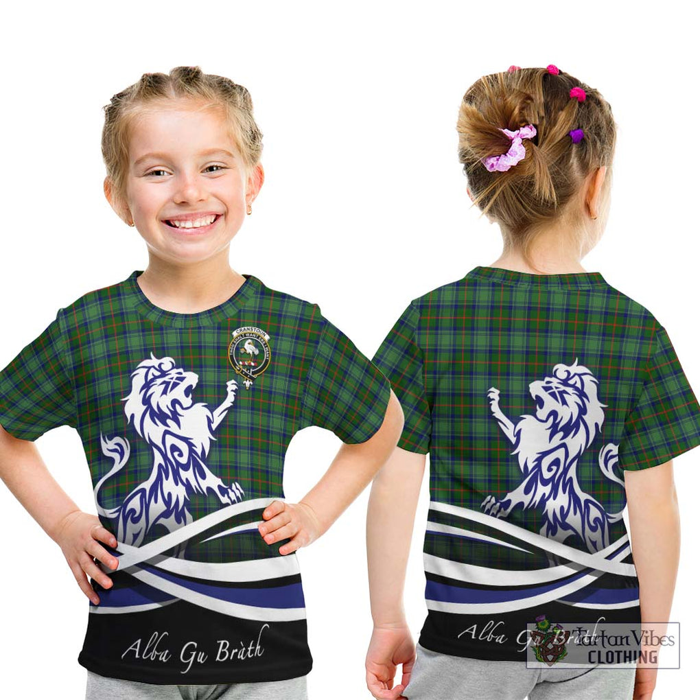 Cranstoun (Cranston) Tartan Kid T-Shirt with Alba Gu Brath Regal Lion Emblem - Tartan Vibes Clothing