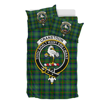 Cranstoun (Cranston) Tartan Bedding Set with Family Crest - Tartan Vibes Clothing