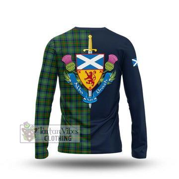 Cranstoun (Cranston) Tartan Long Sleeve T-Shirt Alba with Scottish Lion Royal Arm Half Style - Tartan Vibes Clothing