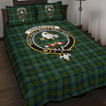 Cranstoun (Cranston) Tartan Quilt Bed Set with Family Crest - Tartan Vibes Clothing
