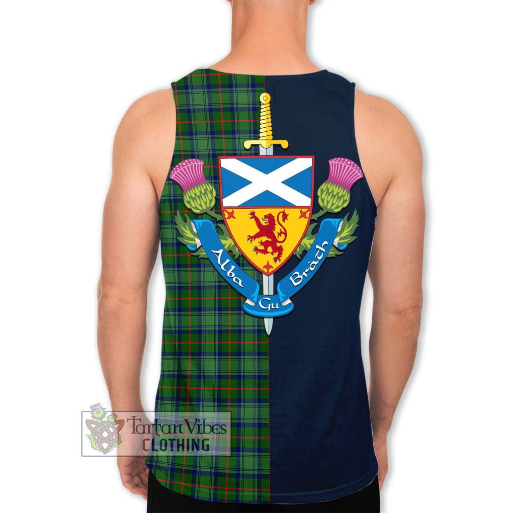 Cranstoun (Cranston) Tartan Men's Tank Top Alba with Scottish Lion Royal Arm Half Style - Tartan Vibes Clothing