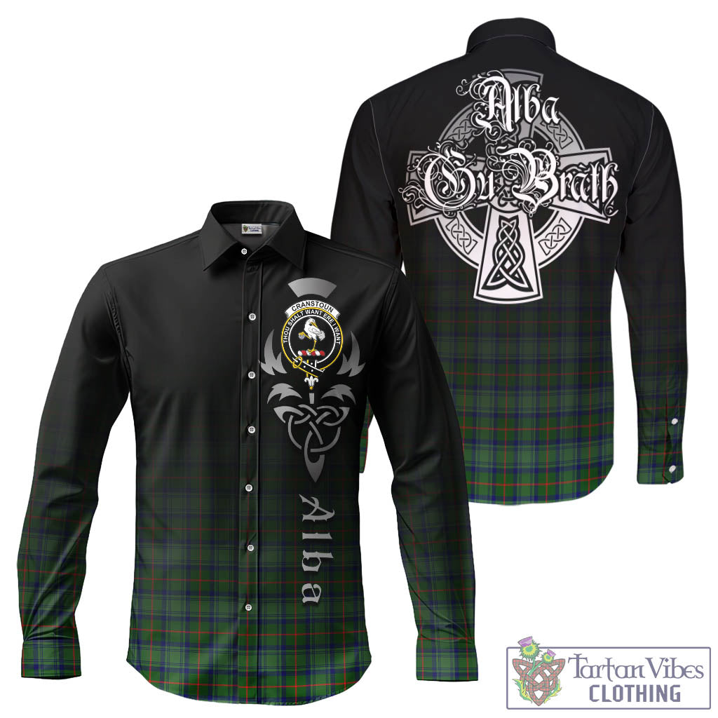 Cranstoun (Cranston) Tartan Long Sleeve Button Up Featuring Alba Gu Brath Family Crest Celtic Inspired - Tartan Vibes Clothing