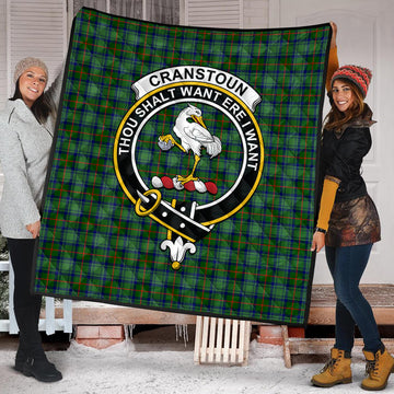 Cranstoun Tartan Quilt with Family Crest