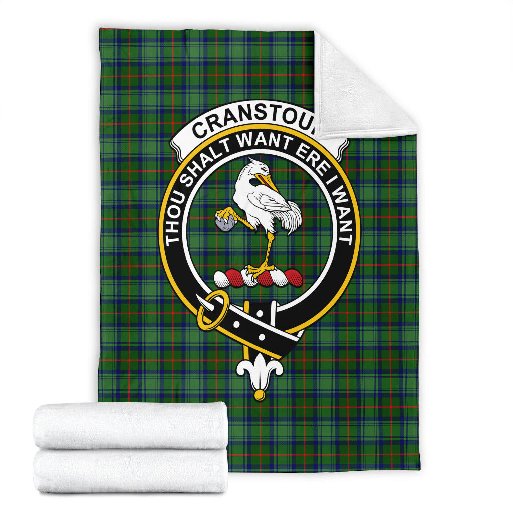 Cranstoun (Cranston) Tartan Blanket with Family Crest - Tartan Vibes Clothing