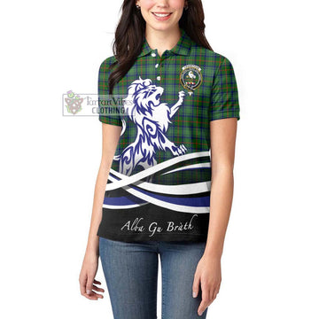 Cranstoun (Cranston) Tartan Women's Polo Shirt with Alba Gu Brath Regal Lion Emblem - Tartan Vibes Clothing