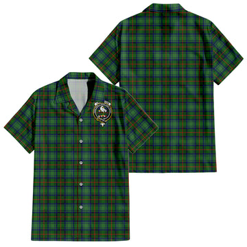 Cranstoun Tartan Short Sleeve Button Down Shirt with Family Crest