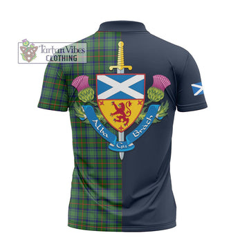 Cranstoun (Cranston) Tartan Zipper Polo Shirt Alba with Scottish Lion Royal Arm Half Style - Tartan Vibes Clothing