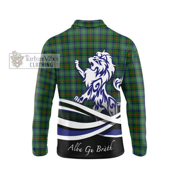 Cranstoun (Cranston) Tartan Long Sleeve Polo Shirt with Alba Gu Brath Regal Lion Emblem - Tartan Vibes Clothing