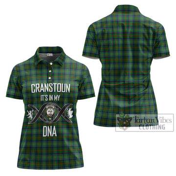 Cranstoun (Cranston) Tartan Women's Polo Shirt with Family Crest DNA In Me Style - Tartan Vibes Clothing