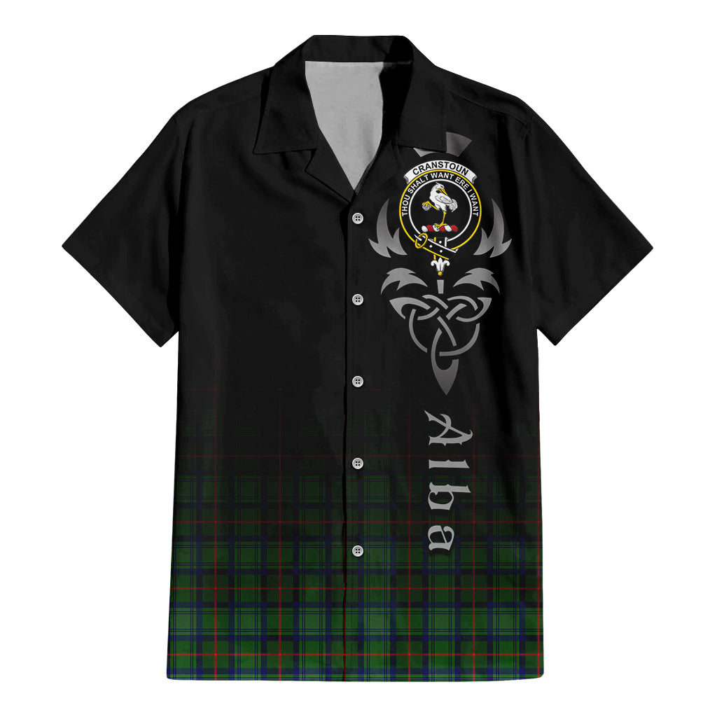 Cranstoun (Cranston) Tartan Hawaiian Shirt Shirt Featuring Alba Gu Brath Family Crest Celtic Inspired - Tartan Vibes Clothing