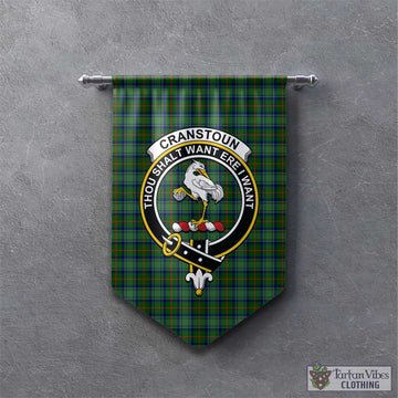 Cranstoun (Cranston) Tartan Gonfalon, Tartan Banner with Family Crest - Tartan Vibes Clothing