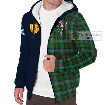 Cranstoun (Cranston) Tartan Sherpa Hoodie Alba with Scottish Lion Royal Arm Half Style - Tartan Vibes Clothing