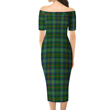Cranstoun (Cranston) Tartan Off Shoulder Lady Dress - Tartan Vibes Clothing