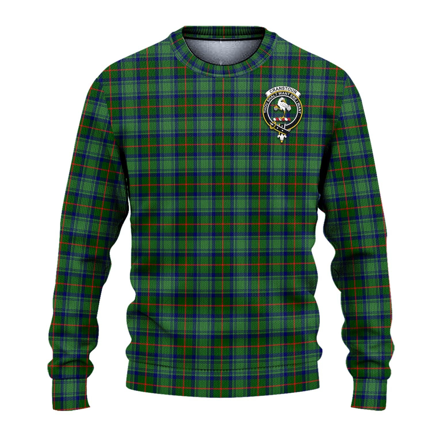 Cranstoun (Cranston) Tartan Ugly Sweater with Family Crest - Tartan Vibes Clothing