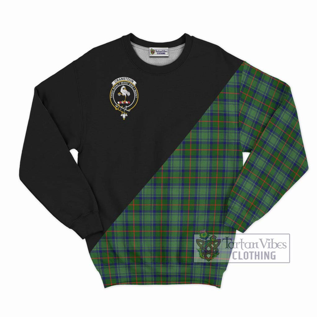 Cranstoun (Cranston) Tartan Sweatshirt with Family Crest and Military Logo Style - Tartan Vibes Clothing
