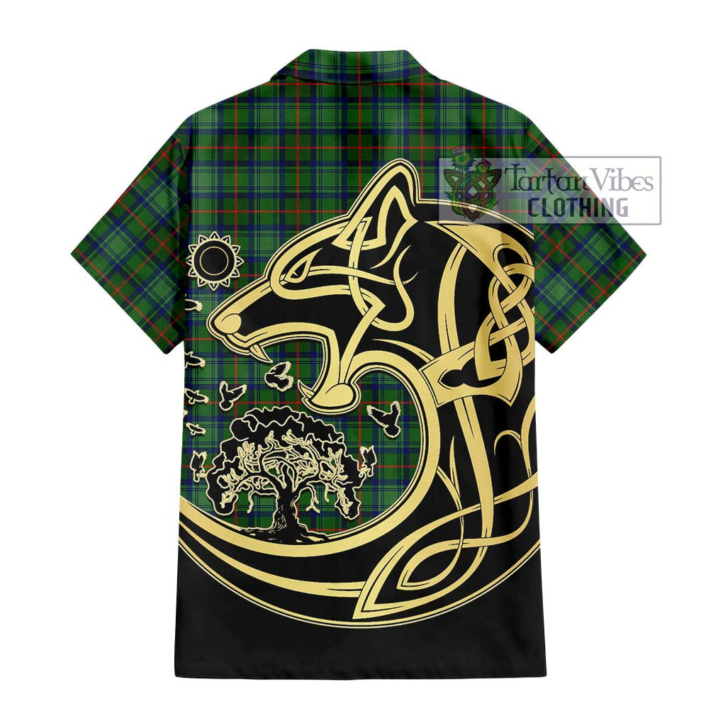 Cranstoun (Cranston) Tartan Hawaiian Shirt with Family Crest Celtic Wolf Style - Tartan Vibes Clothing