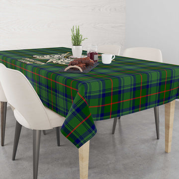 Cranstoun (Cranston) Tartan Tablecloth with Clan Crest and the Golden Sword of Courageous Legacy - Tartan Vibes Clothing