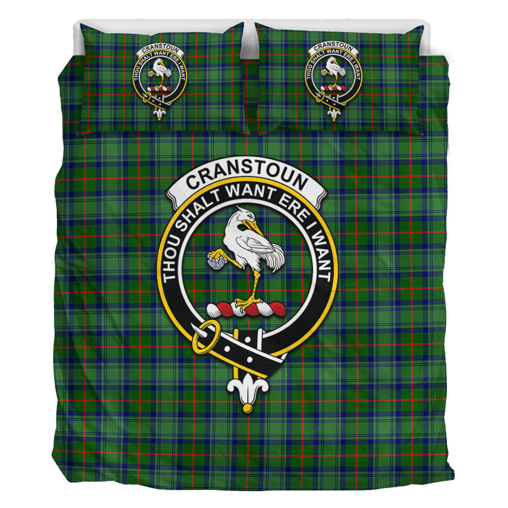 Cranstoun (Cranston) Tartan Bedding Set with Family Crest - Tartan Vibes Clothing