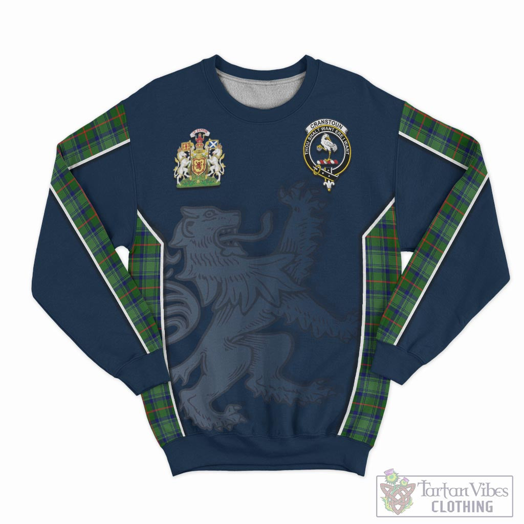 Tartan Vibes Clothing Cranstoun Tartan Sweater with Family Crest and Lion Rampant Vibes Sport Style