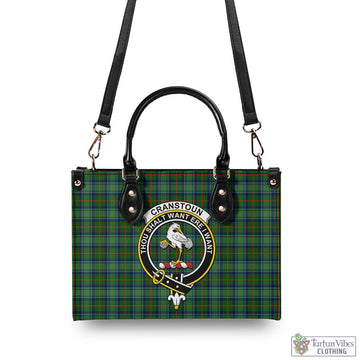 Cranstoun (Cranston) Tartan Luxury Leather Handbags with Family Crest - Tartan Vibes Clothing