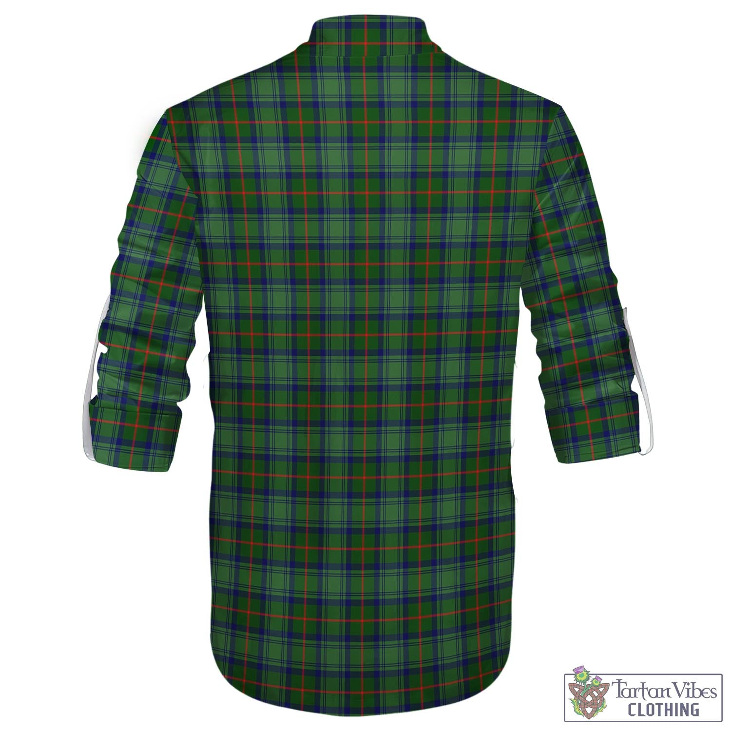 Tartan Vibes Clothing Cranstoun Tartan Men's Scottish Traditional Jacobite Ghillie Kilt Shirt with Family Crest