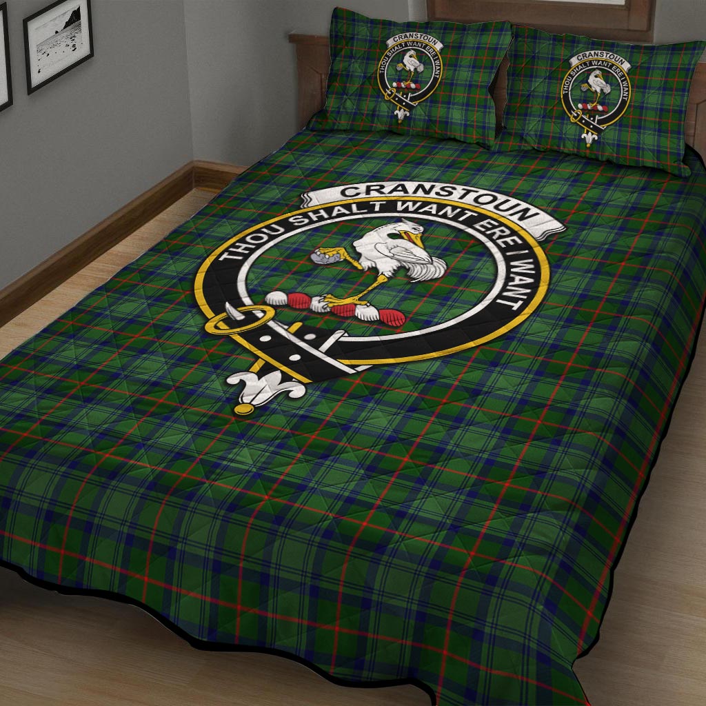 Cranstoun (Cranston) Tartan Quilt Bed Set with Family Crest - Tartan Vibes Clothing