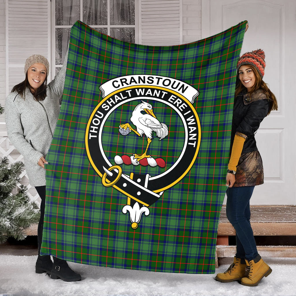 Cranstoun (Cranston) Tartan Blanket with Family Crest - Tartan Vibes Clothing