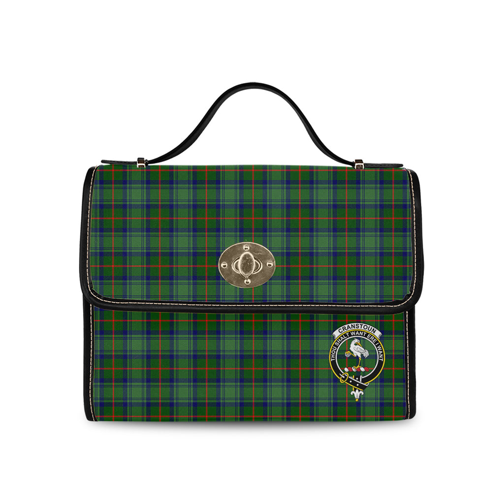 cranstoun-tartan-leather-strap-waterproof-canvas-bag-with-family-crest