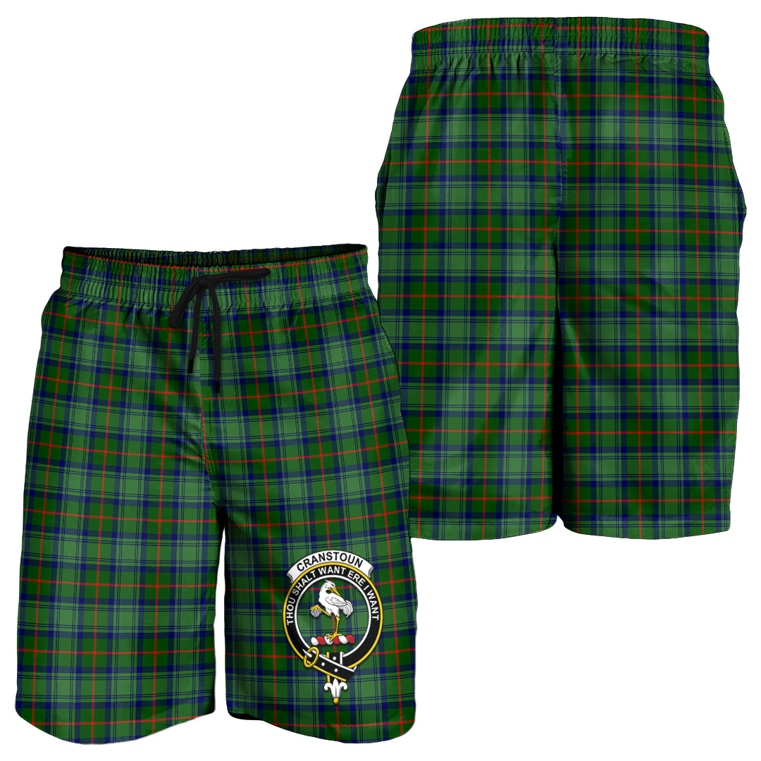 Cranstoun (Cranston) Tartan Mens Shorts with Family Crest - Tartan Vibes Clothing