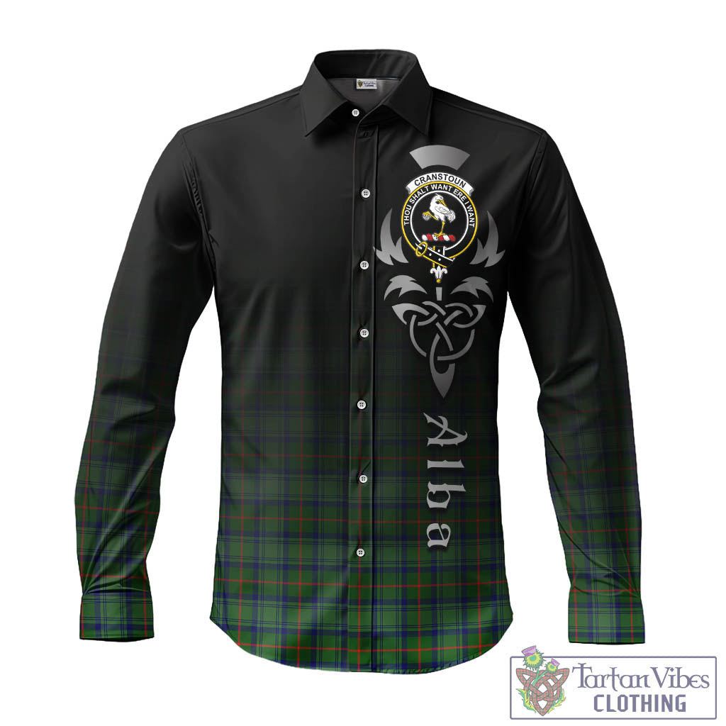 Cranstoun (Cranston) Tartan Long Sleeve Button Up Featuring Alba Gu Brath Family Crest Celtic Inspired - Tartan Vibes Clothing