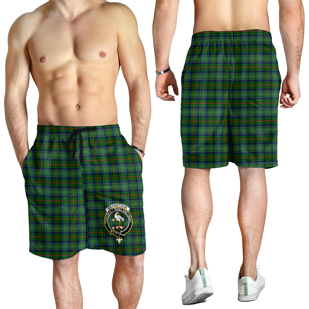 Cranstoun (Cranston) Tartan Mens Shorts with Family Crest - Tartan Vibes Clothing