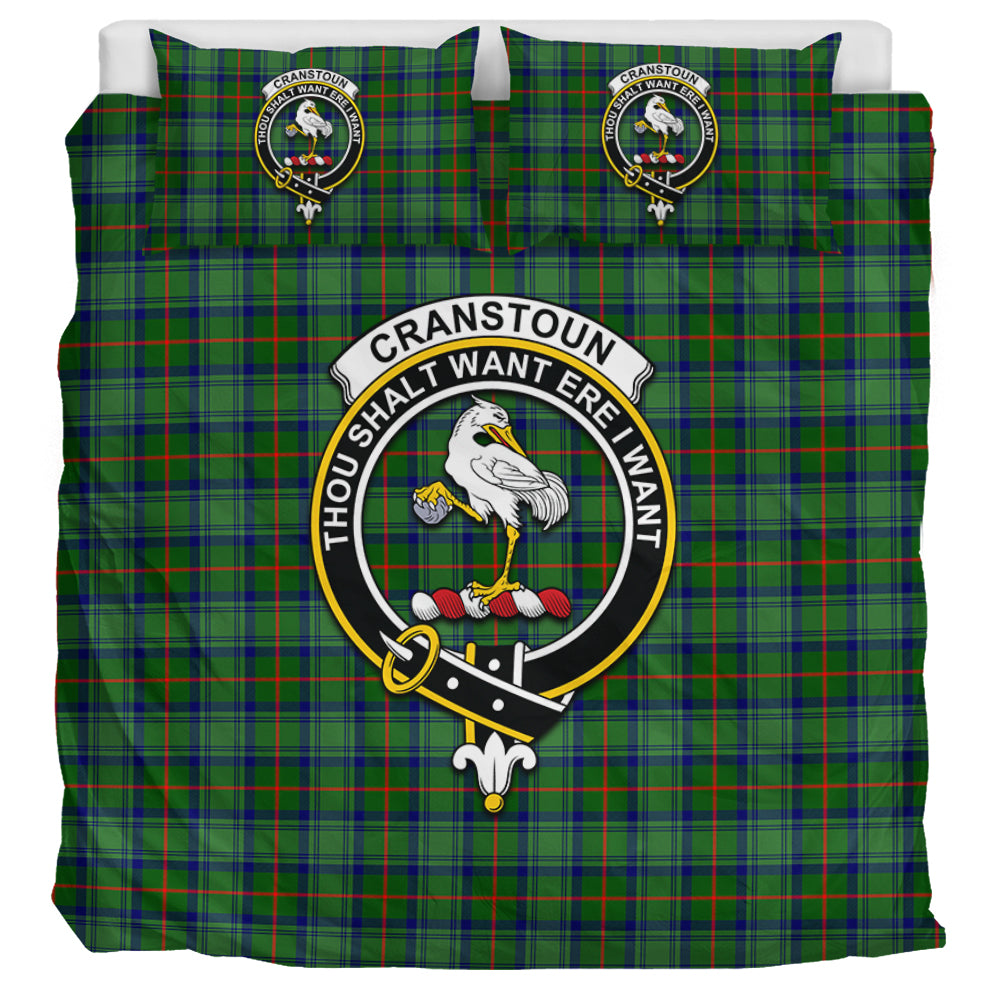 Cranstoun (Cranston) Tartan Bedding Set with Family Crest UK Bedding Set UK Super King 104*94 inch - Tartan Vibes Clothing