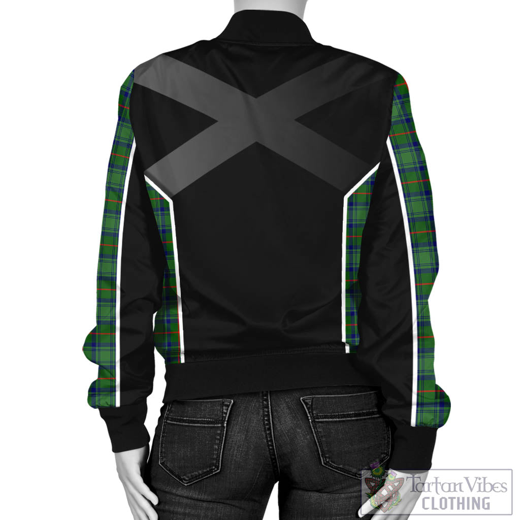 Tartan Vibes Clothing Cranstoun Tartan Bomber Jacket with Family Crest and Scottish Thistle Vibes Sport Style