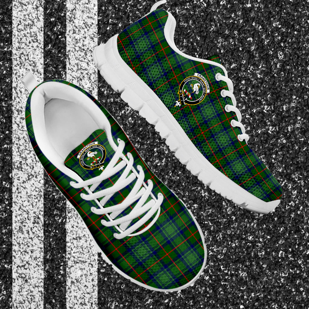 Cranstoun (Cranston) Tartan Sneakers with Family Crest - Tartan Vibes Clothing