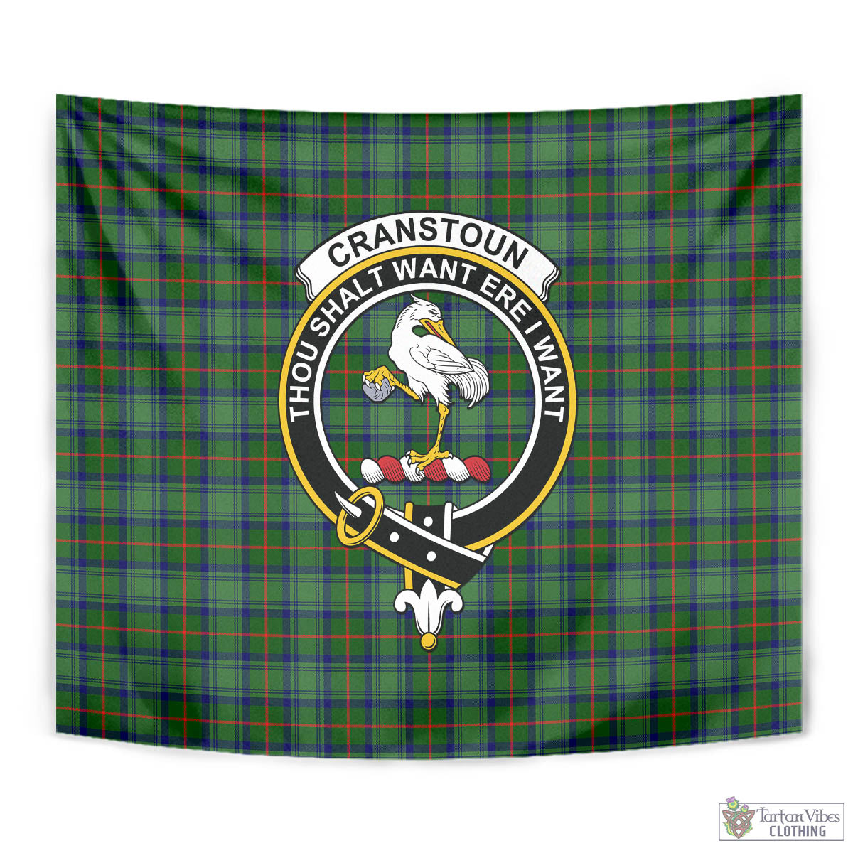 Cranstoun (Cranston) Tartan Tapestry Wall Hanging and Home Decor for Room with Family Crest - Tartan Vibes Clothing