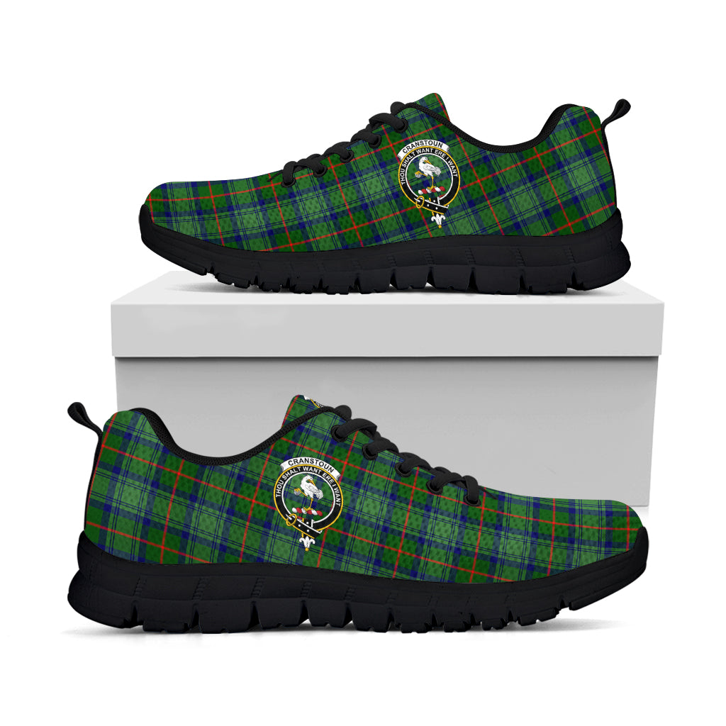 Cranstoun (Cranston) Tartan Sneakers with Family Crest - Tartan Vibes Clothing