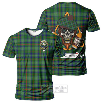 Cranstoun (Cranston) Tartan T-Shirt with Family Crest and Bearded Skull Holding Bottles of Whiskey Kid's Shirt - Tartan Vibes Clothing