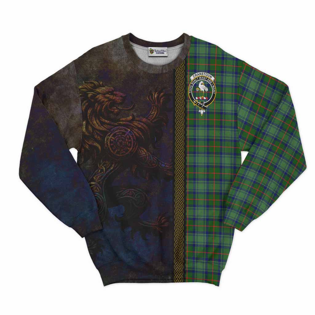 Cranstoun (Cranston) Tartan Family Crest Sweatshirt Alba Gu Brath Be Brave Lion Ancient Style Unisex - Tartan Vibes Clothing