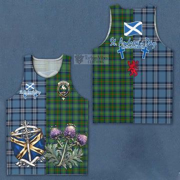 Cranstoun (Cranston) Tartan Men's Tank Top Happy St. Andrew's Day Half Tartan Style Men - Tartan Vibes Clothing