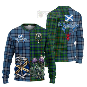 Cranstoun (Cranston) Tartan Knitted Sweater Happy St. Andrew's Day Half Tartan Style Unisex - Tartan Vibes Clothing